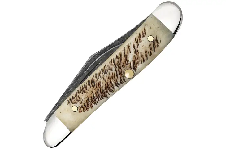 Case Peanut Vintage Bone Damascus steel Folding Knife - view 2